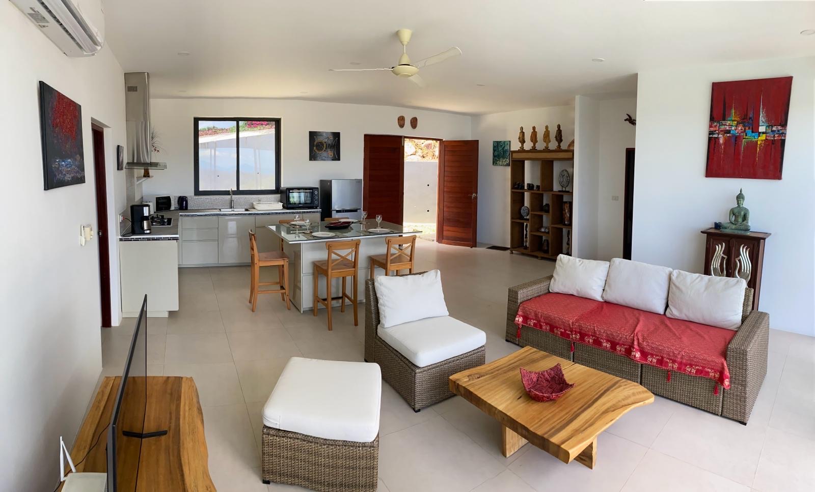 Villa Dara : séjour ouvert lumineux à Bophut, Koh Samui